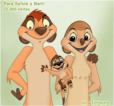 Msondo y Kimya... ¡y una cría de suricato!